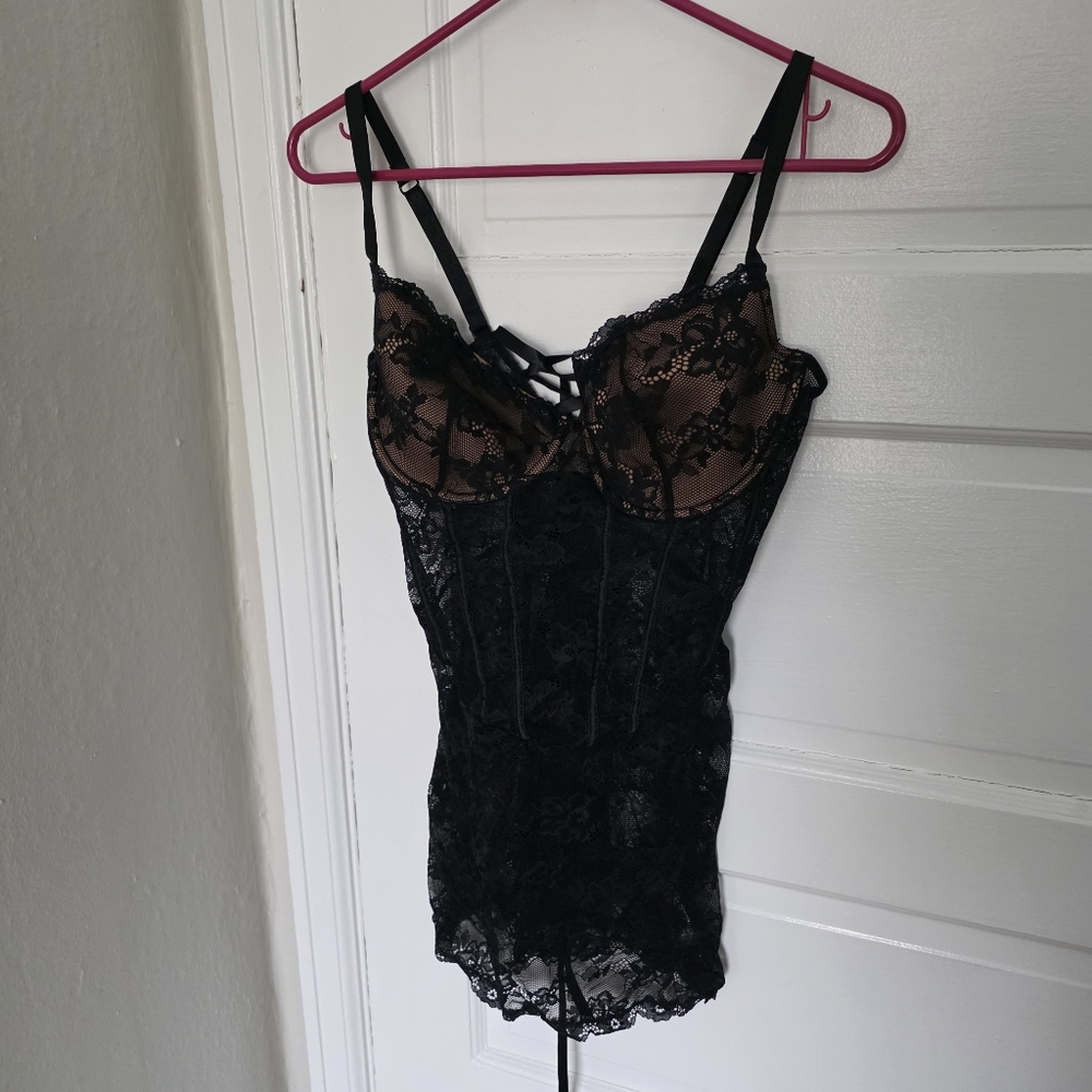 NEW Adore Me Lace Dress Lingerie Black Large